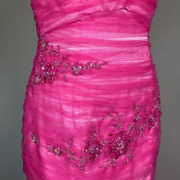 Joli Prom Embellished Party Dress Strapless Pink 6 - Picture 5 of 13